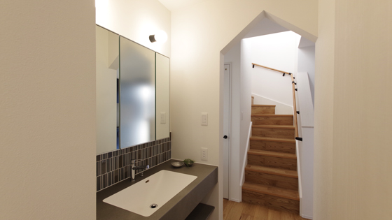 長岡市大島新町モデルハウス おしゃれな洗面化粧室