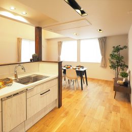 グリーンスタイル 新潟市 建築実例 狭小住宅 デザイン キッチン