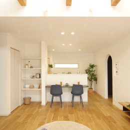 グリーンスタイル 長岡市 新潟市 建築実例 見学会 リビング キッチン ダイニング カウンター