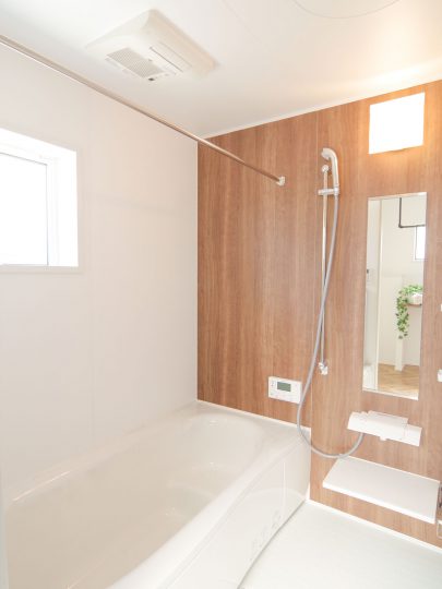 グリーンスタイル 長岡市 建築実例 定額制住宅 北欧インテリア 浴室