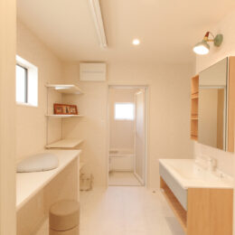 グリーンスタイル 新潟市 建築実例 平屋 インテリア デザイン 洗面室
