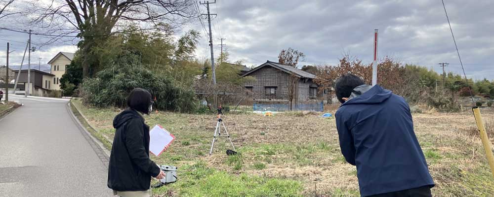 佐渡市の注文住宅建築に向けた敷地調査
