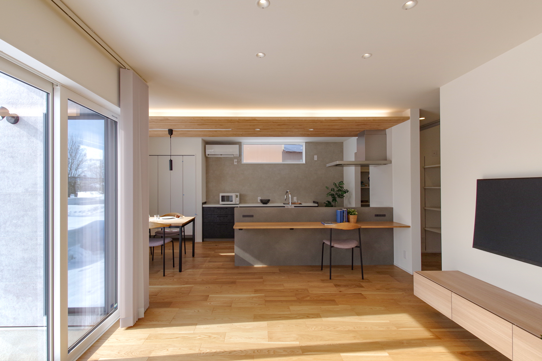 グリーンスタイル 長岡市 新潟市 建築実例 見学会 リビング 陽射し