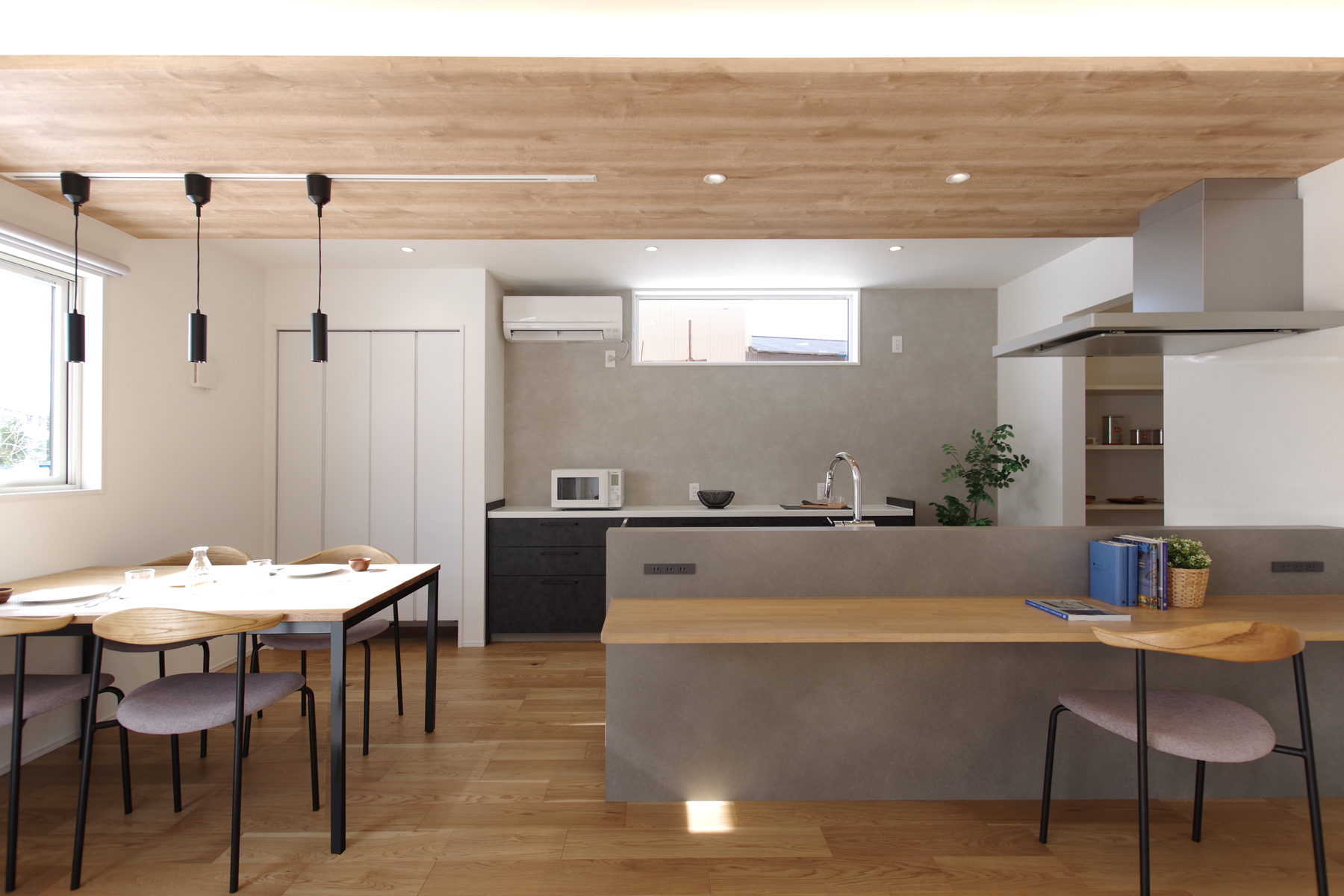 グリーンスタイル 長岡市 新潟市 建築実例 見学会 キッチン カップボード カウンター