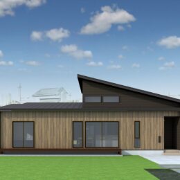 グリーンスタイルが新潟県五泉市に建てた平屋。陽当り、開放感、家事動線を考えた自由設計の家で、ご家族が心地よく暮らせる。